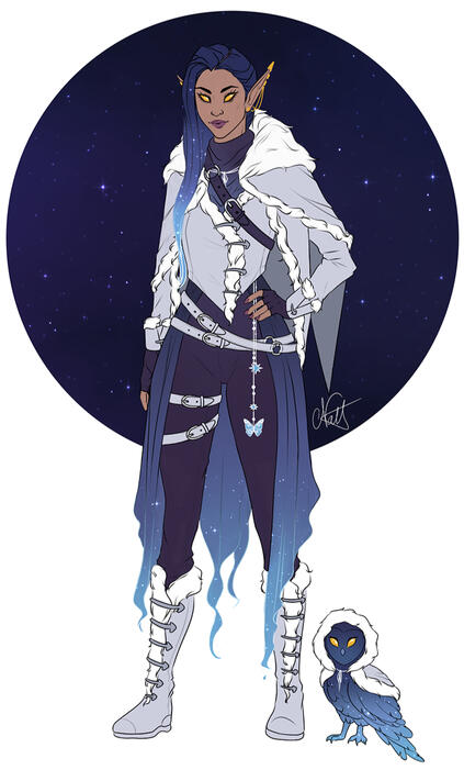 Flat color with animal (full body)